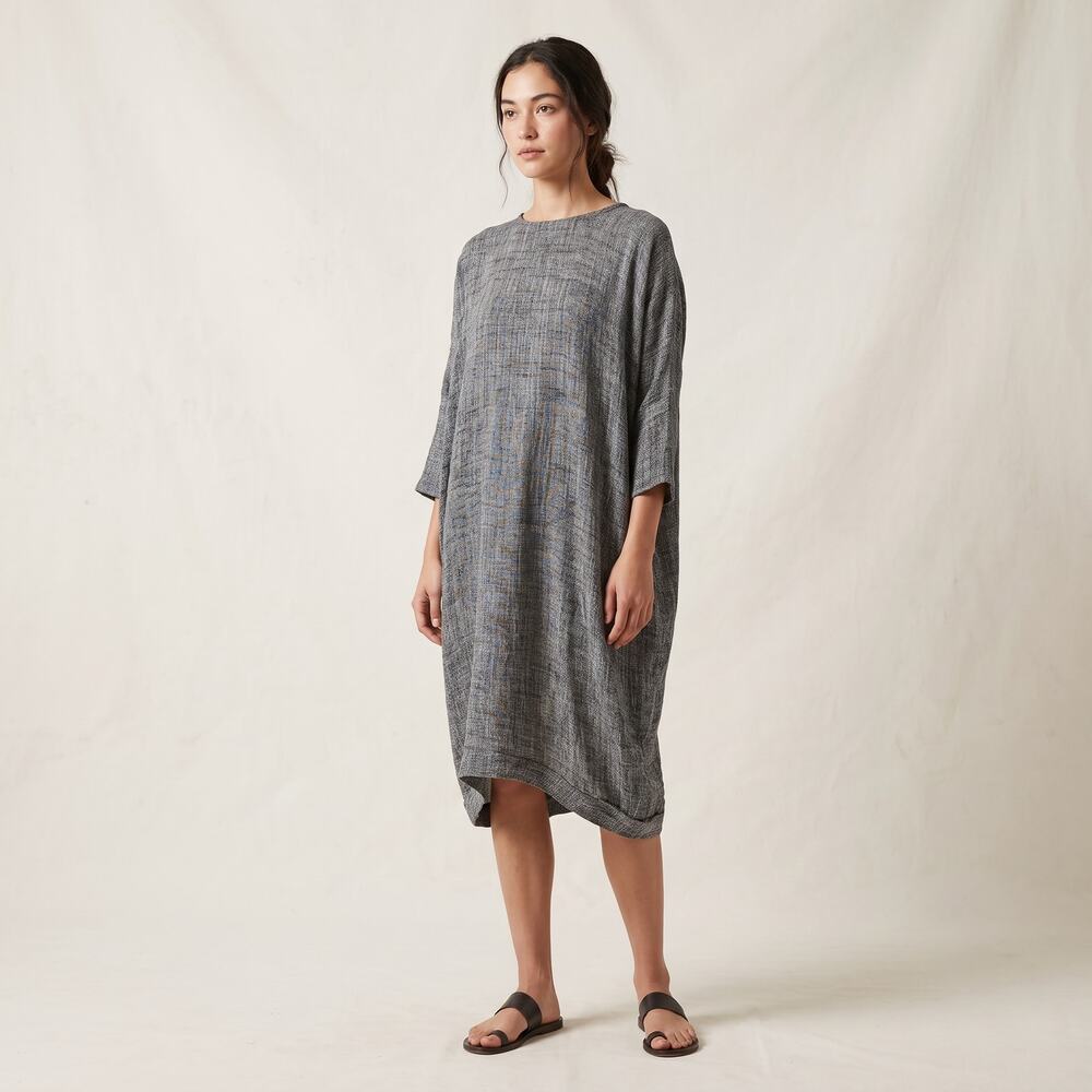 Black CRANE Cocoon Bud Dress Pepper Gray size XS